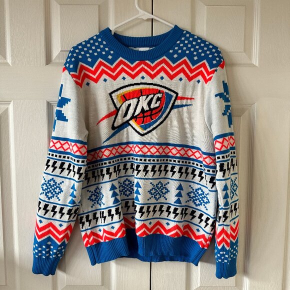 Oklahoma City Thunder 2024 Ugly Holiday Sweater - Size Medium - Picture 1 of 3
